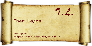 Ther Lajos névjegykártya